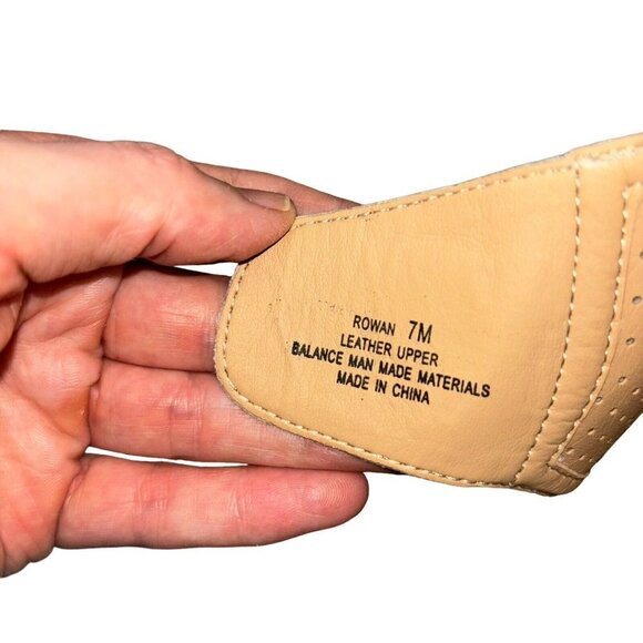 Adam Tucker Women's Size 7 Rowan Suede Heeled Booties Lasercut Open Toe Beige - Picture 7 of 7